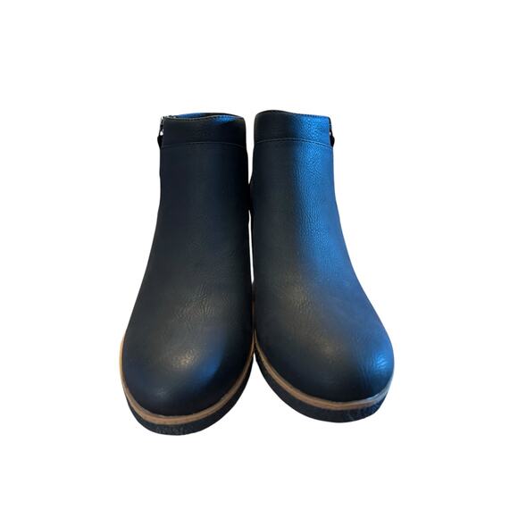 NIB Dr. Scholl's Been There Wedge Boots Women's Size 8.5 M Black Comfort Zip - Picture 2 of 12